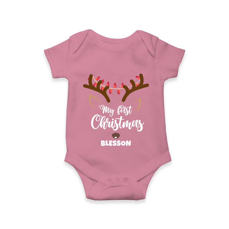 Make This Christmas Special With Our "My First Christmas" themed Customized Romper With Name For Babies - ONION - 0 - 3 Months Old (Chest 16")