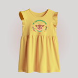 My First Christmas Themed Customized Baby Frock With Name For Babies - YELLOW - 0 - 3 Months Old (Chest 17")