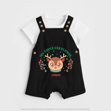 My First Christmas Themed Customized Dungaree Set With Name For Babies - BLACK - 0 - 5 Months Old (Chest 18")