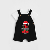 My First Christmas Themed Personalized Dungaree Set With Name For Babies - BLACK - 0 - 5 Months Old (Chest 18")