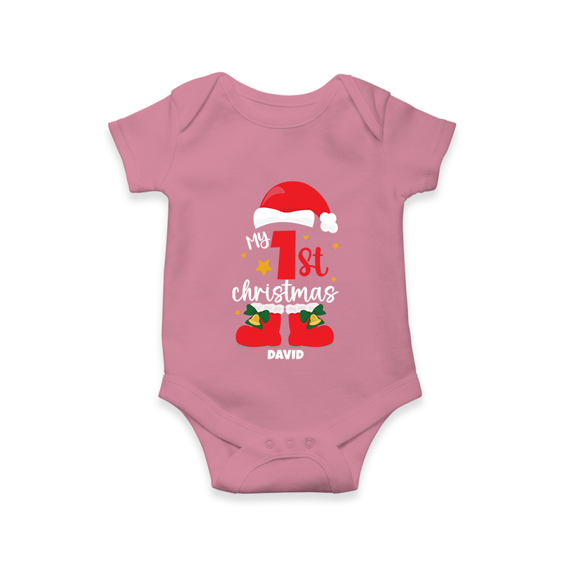 My First Christmas Themed Personalized Romper With Name For Babies - ONION - 0 - 3 Months Old (Chest 16")