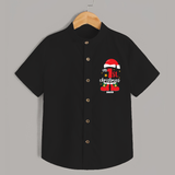 My First Christmas Themed Personalized Shirt With Name For Kids - BLACK - 0 - 6 Months Old (Chest 23")