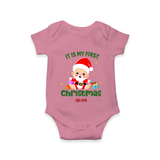 "It Is My First Christmas" Themed Customized Romper With Name For Babies - ONION - 0 - 3 Months Old (Chest 16")