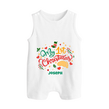 My 1st Christmas – Personalized   Romper Suit - WHITE - 0 - 5 Months Old (Chest 18")