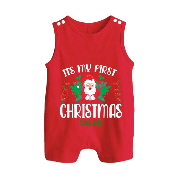 Its my 1st First Christmas |Custom   Romper Suit - RED - 0 - 5 Months Old (Chest 18")