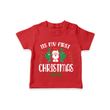 Its my 1st First Christmas |Custom   T-Shirt - RED - 0-5 Months Old (Chest 17")
