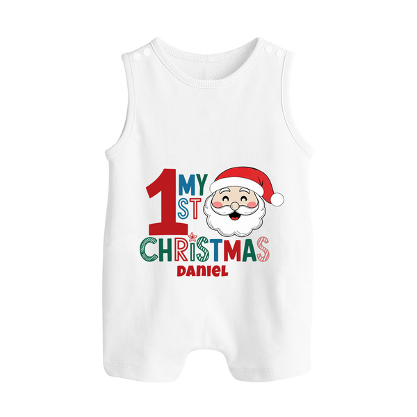 My 1st Christmas –   Christmas Romper Suit - WHITE - 0 - 5 Months Old (Chest 18")
