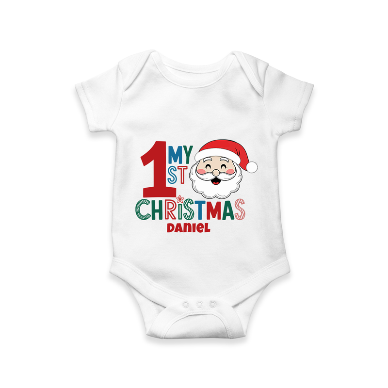 My 1st Christmas – Baby Christmas Romper - WHITE - New Born (Chest 14")
