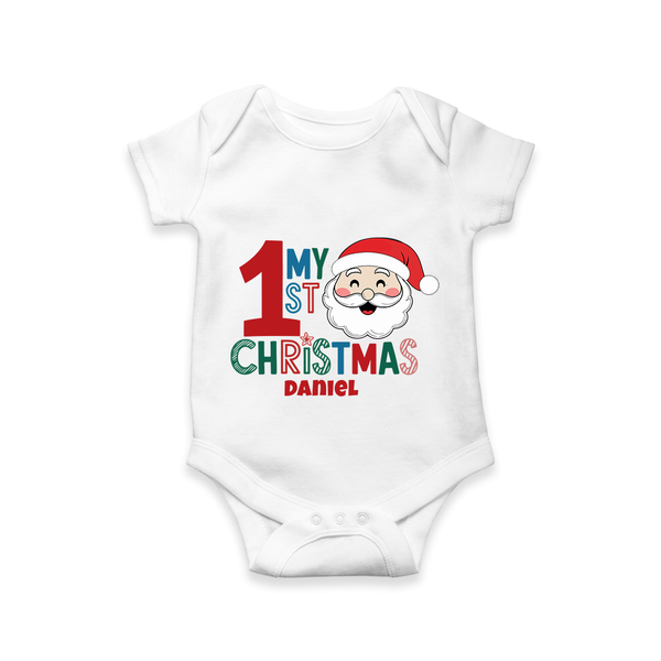 My 1st Christmas – Baby Christmas Romper - WHITE - New Born (Chest 14")
