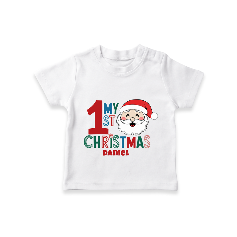 My 1st Christmas –   Christmas T-Shirt - WHITE - 0-5 Months Old (Chest 17")