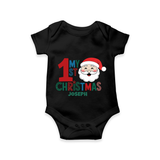 Celebrate 2024 Christmas With Our "My First Christmas" themed Customized Romper With Name For Babies - BLACK - 0 - 3 Months Old (Chest 16")