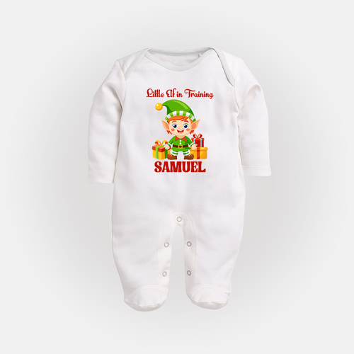 Little Elf in Training Sleep Suit / Full Sleeve BodySuit | Cute Holiday Baby Outfit