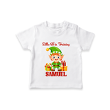 Little Elf in Training T - Shirt | Cute Holiday Baby Outfit - WHITE - 0-5 Months Old (Chest 17")