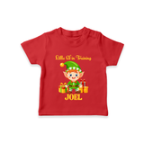 Little Elf in Training T - Shirt | Cute Holiday Baby Outfit - RED - 0-5 Months Old (Chest 17")