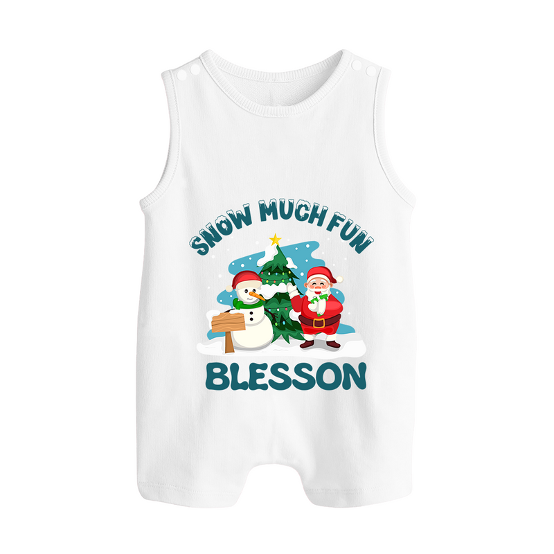 Snow Much Fun Romper Suit / Sleeveless Romper | Cozy Christmas Baby Outfit - WHITE - 0 - 5 Months Old (Chest 18")