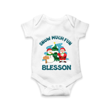 Snow Much Fun Romper | Cozy Christmas Baby Outfit - WHITE - New Born (Chest 14")