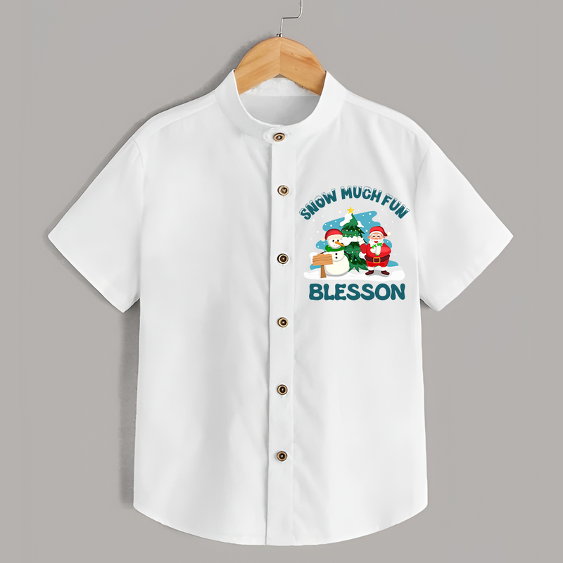 Snow Much Fun Shirt | Cozy Christmas Baby Outfit - WHITE - 0 - 6 Months Old (Chest 23")