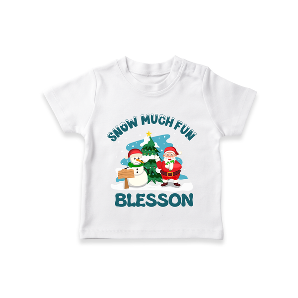 Snow Much Fun T - Shirt | Cozy Christmas Baby Outfit - WHITE - 0-5 Months Old (Chest 17")