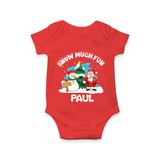 Snow Much Fun Romper | Cozy Christmas Baby Outfit - RED - New Born (Chest 14")