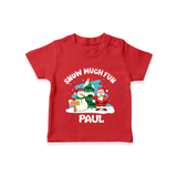 Snow Much Fun T - Shirt | Cozy Christmas Baby Outfit - RED - 0-5 Months Old (Chest 17")