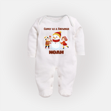 Cuddly as a Snowman Sleep Suit / Full Sleeve BodySuit | Adorable Holiday Baby Sleep Suit / Full Sleeve BodySuit - WHITE - New Born (Chest 7.5")