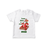 Dashing Through the Snow T - Shirt | Personalized Baby Christmas Outfit - WHITE - 0-5 Months Old (Chest 17")