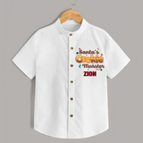 Santa's Cookie Monster Shirt | Personalized Baby Christmas Outfit - WHITE - 0 - 6 Months Old (Chest 23")