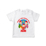 Mommy's Little Christmas Miracle T - Shirt for Girl | Cute Holiday Baby Outfit - WHITE - 0-5 Months Old (Chest 17")
