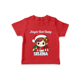 Jingle Bell Baby T - Shirt for Girl | Holiday Baby Outfit - RED - 0-5 Months Old (Chest 17")