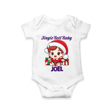 Jingle Bell Baby Romper for Boy | Personalized Christmas Baby Romper - WHITE - New Born (Chest 14")