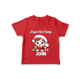 Jingle Bell Baby T - Shirt for Boy | Personalized Christmas Baby T - Shirt - RED - 0-5 Months Old (Chest 17")