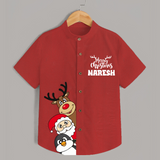Reindeer, Santa & Penguin Kids Festive Shirt