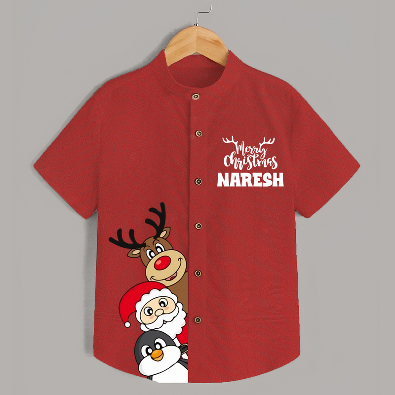 Reindeer, Santa & Penguin Kids Festive Shirt