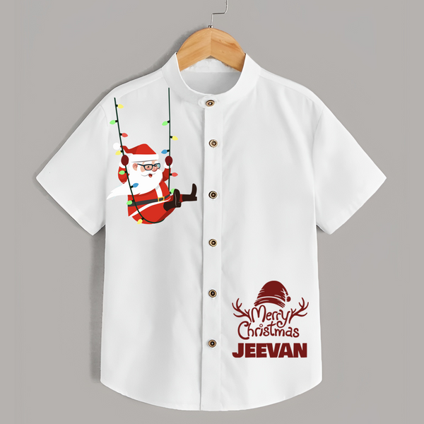Santa on Lights Swing – Kids Custom Shirt