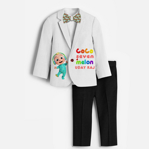 Seventh Year Cocomelon Themed Customized Knitted Blazer With Name For Kids