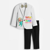 Seventh Year Cocomelon Themed Customized Knitted Blazer With Name For Kids - WHITE - 1 Year Old (Blazer - Chest 23"/Pant Length 17"/Pant Waist 21")