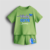 Whaley Cute - Customized Kids Co-ord Set With Name For Boys & Girls (Ages 0 - 13) - KIWI GREEN - 0-5 months old  (Chest 18")