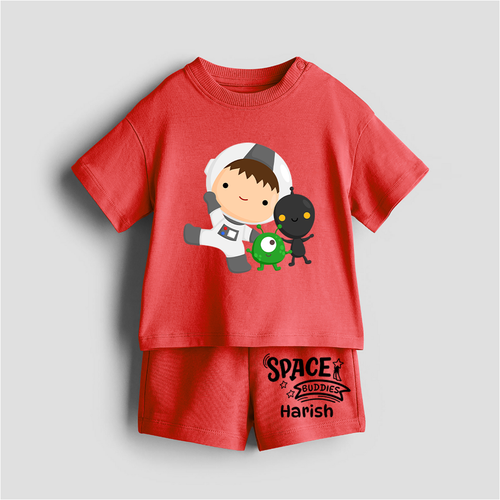 Space Buddies - Customized Kids Co-ord Set With Name For Boys & Girls (Ages 1 - 13)