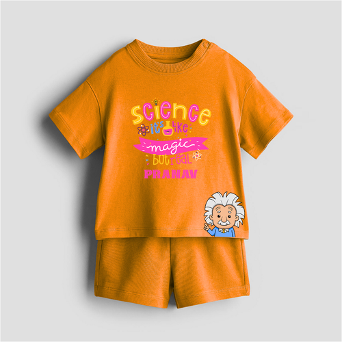 Science Its Like Magic But Real - Customized Kids Co-ord Set With Name For Boys & Girls (Ages 1 - 13)