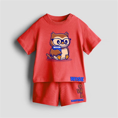 Wise Owl - Customized Kids Co-ord Set With Name For Boys & Girls (Ages 1 - 13)