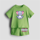 DND Mode Activated - Customized Kids Co-ord Set With Name For Boys & Girls (Ages 0 - 13) - KIWI GREEN - 0-5 months old  (Chest 18")