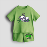 Tired Of Being Cute - Customized Kids Co-ord Set With Name For Boys & Girls (Ages 0 - 13) - KIWI GREEN - 0-5 months old  (Chest 18")