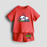 Tired Of Being Cute - Customized Kids Co-ord Set With Name For Boys & Girls (Ages 0 - 13) - RED - 0-5 months old  (Chest 18")