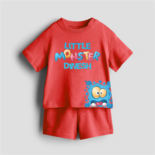 Little Monster - Customized Kids Co-ord Set With Name For Boys & Girls (Ages 1 - 13)