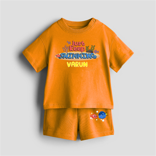 Just Keep Swimming - Customized Kids Co-ord Set With Name For Boys & Girls (Ages 1 - 13)