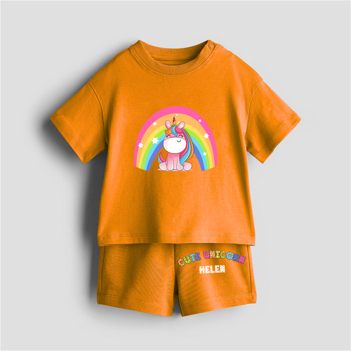 Cute Unicorn - Customized Kids Co-ord Set With Name For Boys & Girls (Ages 1 - 13)