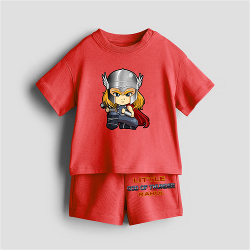 Little God Of Thunder - Customized Kids Co-ord Set With Name For Boys & Girls (Ages 1 - 13)