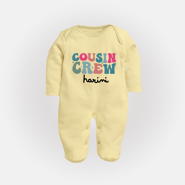 Cousin Crew Sleep Suit / Full Sleeve Bodysuit | Matching Outfits for Baby Cousins - PASTEL YELLOW - New Born (Chest 7.5")