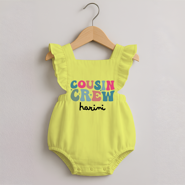 Cousin Crew Frock Romper | Matching Outfits for Baby Cousins - PASTEL YELLOW - 0 - 3 Months Old (Chest 19")
