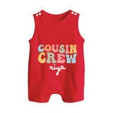 Cousin Crew Romper Suit / Sleeveless Romper | Matching Outfits for Baby Cousins - RED - 0 - 5 Months Old (Chest 18")